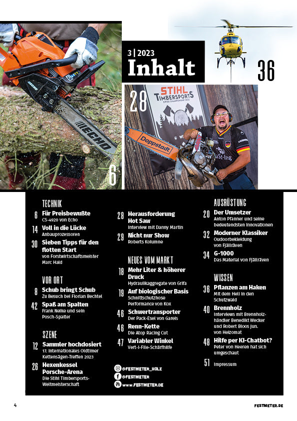 Festmeter, 3. Ausgabe 2023